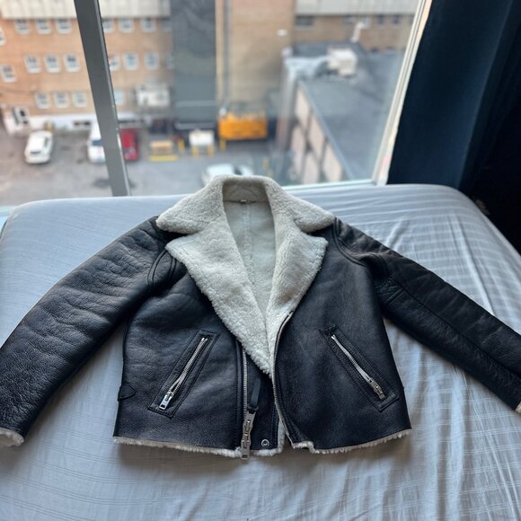 Coach Shearling Moto Jacket - Picture 3 of 5